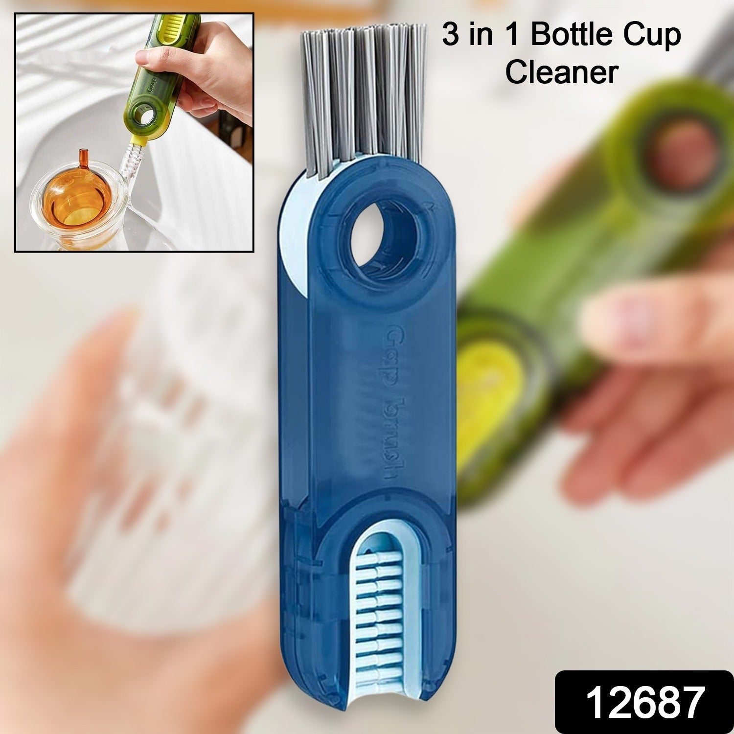 12687 3in1 Multifunctional Cleaning Brush, Bottle Cleaning Brush, Cup Cleaner Brush, for Bottle Cup Cover Lid Home Kitchen Cleaning Tool (1 Pc) 12687 3in1 Multifunctional Cleaning Brush, Bottle Cleaning Brush, Cup Cleaner Brush, for Bottle Cup Cover Lid Home Kitchen Cleaning Tool (1 Pc)